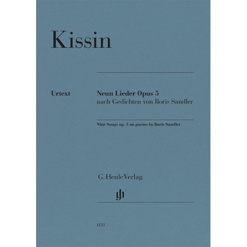 Kissin: Nine Songs Op. 5 on Poems by Boris Sandler - Vocal Edition with Yiddish Texts and Translations