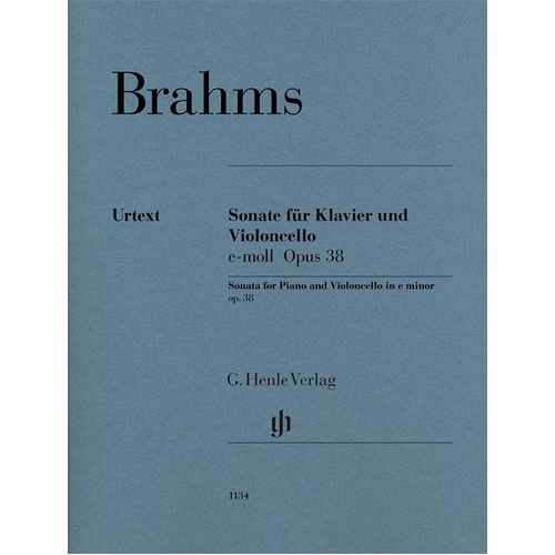 Brahms Sonata No 1 Op 38 E Minor for Cello and Piano, G. Henle Verlag Edition, 57 Pages