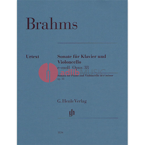 Brahms - Sonata No. 1 in E Minor Op. 38 for Cello/Piano Accompaniment Henle HN1134