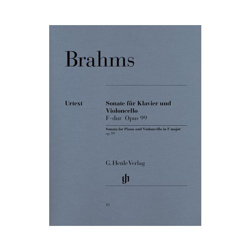 Cello Sonata in F Major Op 99 for Cello and Piano - Urtext Edition