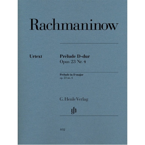Rachmaninoff Prelude in D Major Op. 23 No. 4 for Piano - G. Henle Verlag Edition