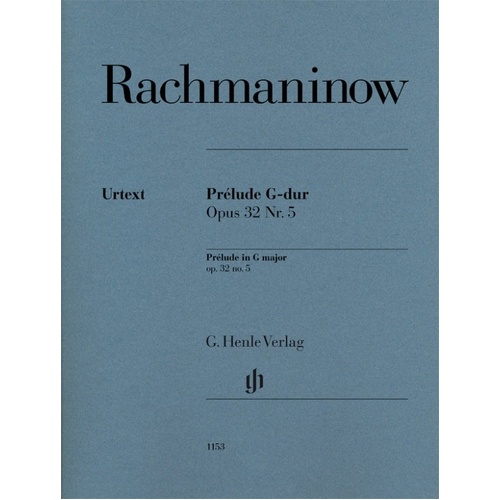 Rachmaninoff Prelude G Major Op. 32 No. 5 for Piano - Henle Urtext Edition