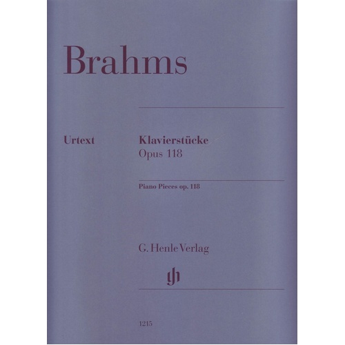 Brahms Piano Pieces Op. 118 Urtext Edition for Piano Solo, 35 Pages, G. Henle Verlag