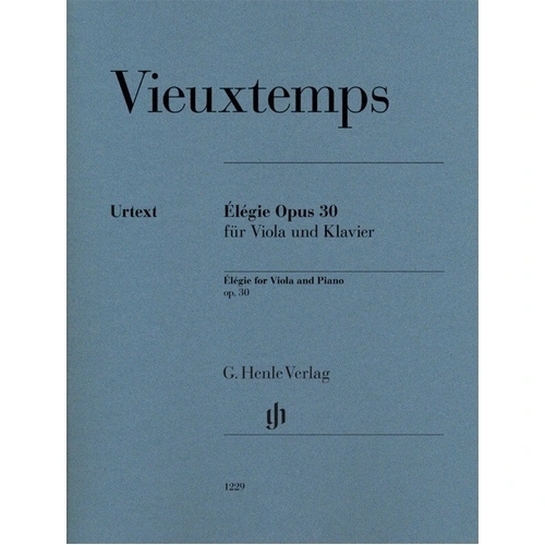 Vieuxtemps - Elegie Op 30 for Viola & Piano - Urtext Edition by G. Henle Verlag, 20 Pages