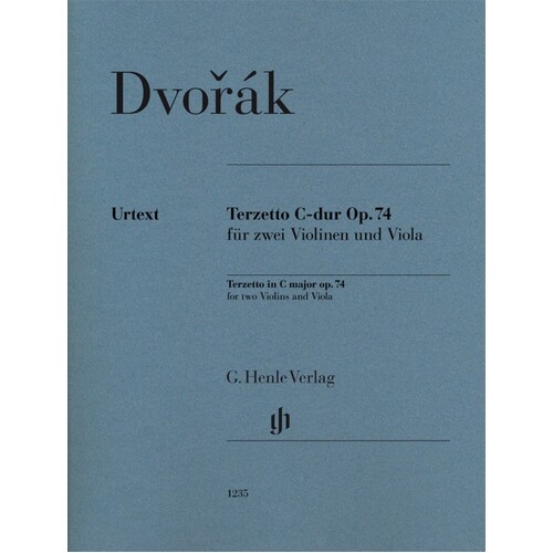 Dvorak - Terzetto C Major Op 74 Two Violins/Viola (Set Of Parts) Book