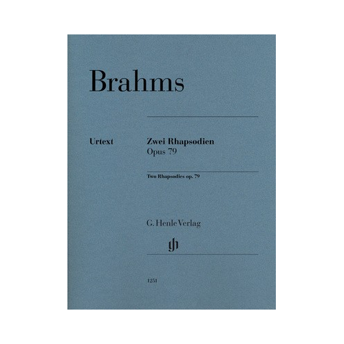 Brahms - 2 Rhapsodies Op. 79 for Piano Solo - Henle HN1251