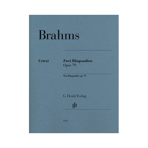 Brahms - 2 Rhapsodies Op. 79 for Piano Solo - Henle HN1251