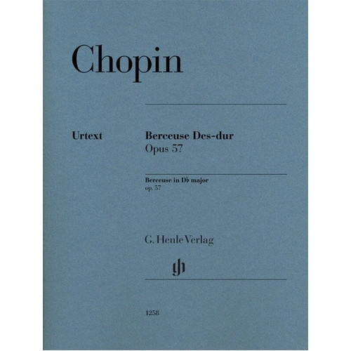 Chopin Berceuse in D Flat Major Op. 57 (Revised Edition) for Piano Solo, 22 Pages, G. Henle Verlag