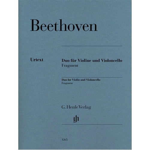 Duo for Violin and Violoncello, Fragment by Beethoven, G. Henle Verlag, String Duo, 12 Pages