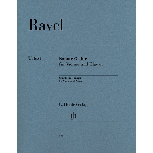 Ravel - Sonata in G Major for Violin and Piano, Urtext Edition, G. Henle Verlag, 61 Pages