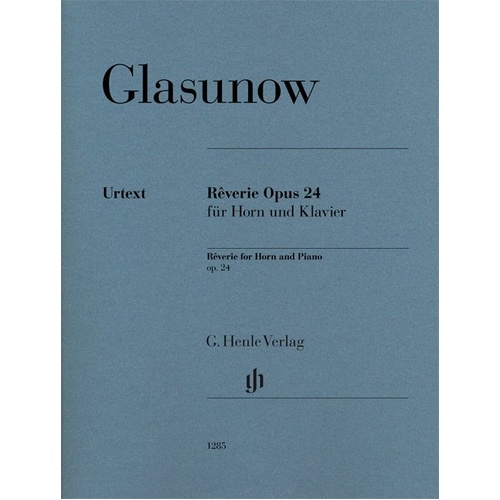 Reverie Op. 24 for French Horn and Piano by Alexander Glazounov, Urtext Edition, 13 Pages, Published by G. Henle Verlag