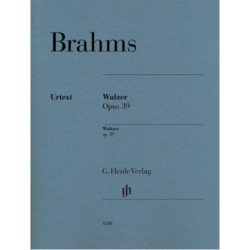 Brahms Waltzes Op. 39 Urtext for Piano, G. Henle Verlag, 28 Pages
