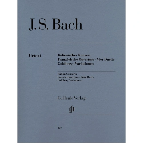 Italian Concerto, French Overture, Four Duets, Goldberg Variations by Bach, Urtext Edition, G. Henle Verlag, Piano Duet, 118 Pages