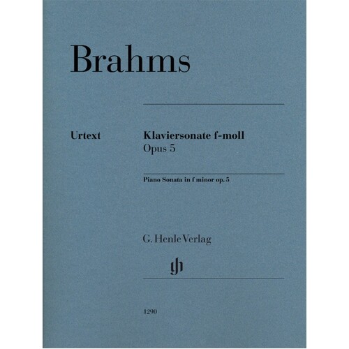 Brahms - Piano Sonata F Minor Op 5 Urtext (Softcover Book)