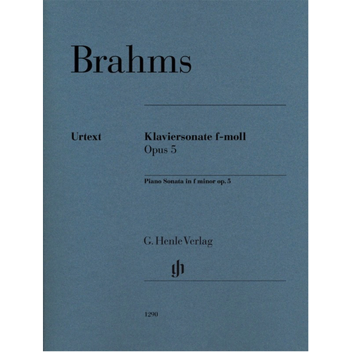Sonata in F Minor Op. 5 - Piano Sheet Music - Brahms - Henle Edition