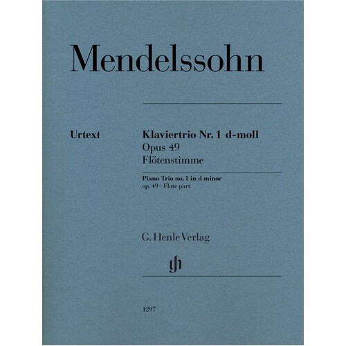 Mendelssohn - Piano Trio No 1 Flute Part (Softcover Book)