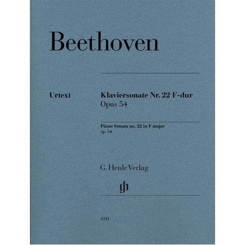 Beethoven Piano Sonata No. 22 F Op. 54 - Piano Solo Sheet Music