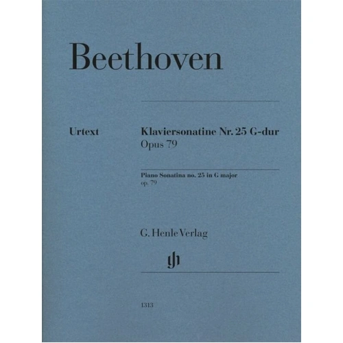 Beethoven Piano Sonatina No. 25 G Major Op. 79 Urtext Edition for Piano Solo, 20 Pages