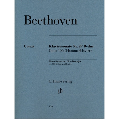 Beethoven Piano Sonata No. 29 B Flat Op. 106 for Piano Solo - 48 Pages