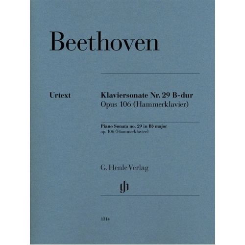 Beethoven Piano Sonata No. 29 B Flat Op. 106 for Piano Solo, 48 Pages, G. Henle Verlag