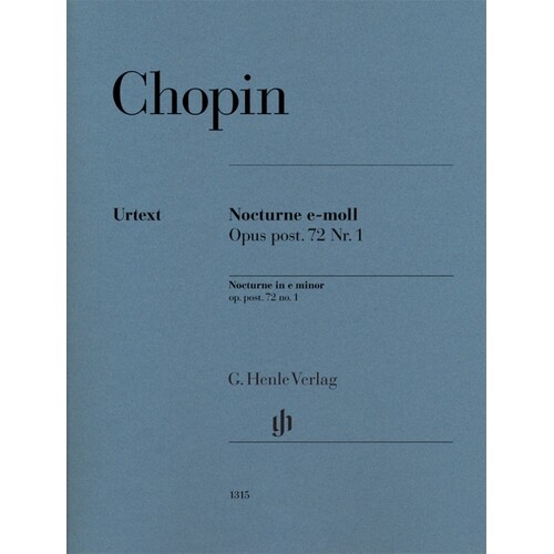 Chopin - Nocturne E Min Op Post 72 No 1 Piano (Softcover Book)