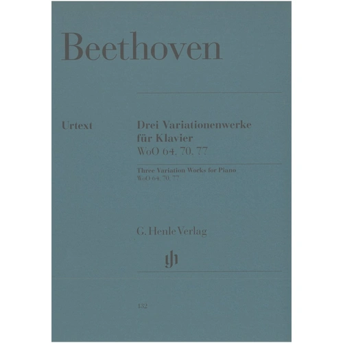 Beethoven Variations WoO 70, 64, 77 - Urtext Edition for Piano Solo, Edited by Herzog & Platen, 18 Pages