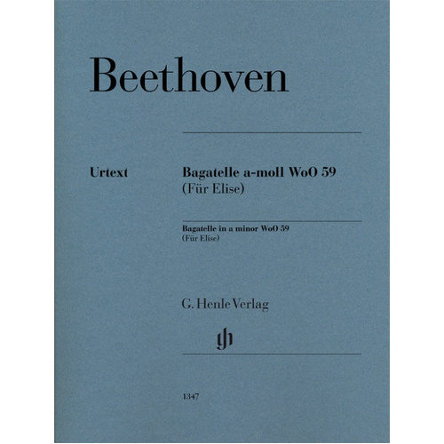 Beethoven - Fur Elise AMin WoO59 Piano Sheet Music Henle HN1347