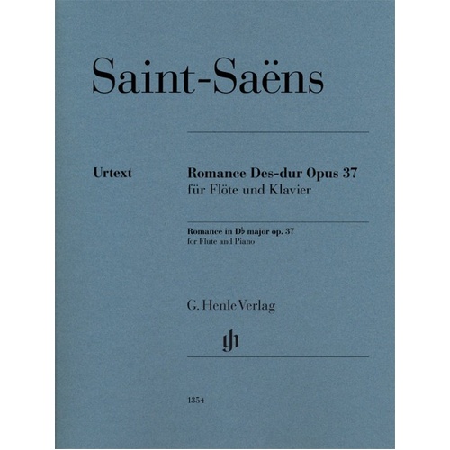 Saint-Saens - Romance in D Flat Major Op. 37 for Flute and Piano, G. Henle Verlag Edition, 19 Pages