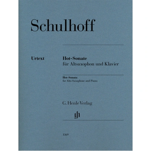 Hot Sonata for Alto Saxophone and Piano - Schulhoff, Edited by Lunte, Henle HN1369