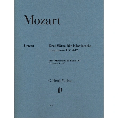 Mozart: Three Movements Piano Trio Fragments K 442 - G. Henle Verlag, 148 Pages, Piano, Cello, Violin
