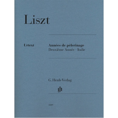 Liszt - Annees de Pelerinage Book 2: Italy Urtext for Piano, 82 Pages, G. Henle Verlag
