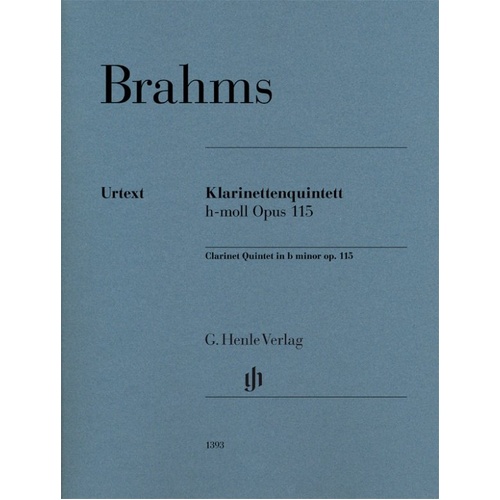 Brahms Clarinet Quintet B Minor Op. 115 Urtext Edition Parts with Viola