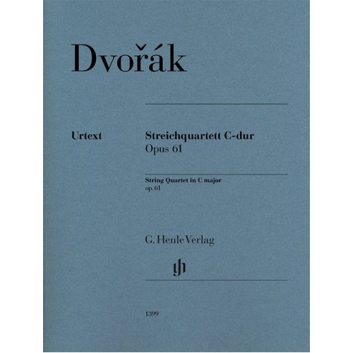 Dvorak String Quartet in C Major Op. 61 Parts - G. Henle Verlag, 80 Pages, Viola & Cello