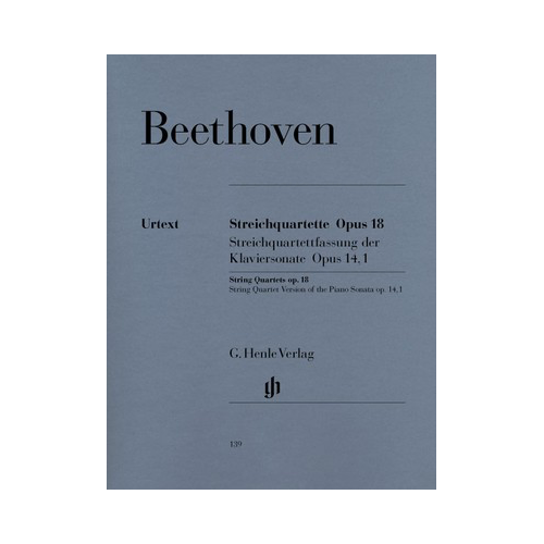 String Quartets Op 18 Nos 1-6 and Op 14 No 1 Chamber Sheet Music