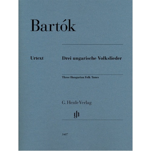 Bartók - 3 Hungarian Folk Tunes for Piano, Urtext Edition, G. Henle Verlag, 11 Pages