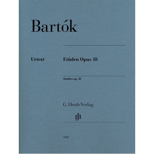 Bartok - Studies Op. 18 for Piano Solo, 32 Pages, Published by G. Henle Verlag