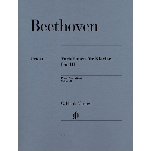 Beethoven - Piano Variations Volume 2 Urtext, Edited by Joseph Schmidt-Grg, G. Henle Verlag, 143 Pages, Piano Solo