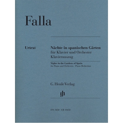 Falla - Nights in the Gardens of Spain for 2 Pianos 4 Hands, G. Henle Verlag, 68 Pages