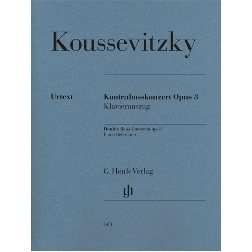 Koussevitzky Double Bass Concerto Op. 3 Urtext Edition with Piano Reduction