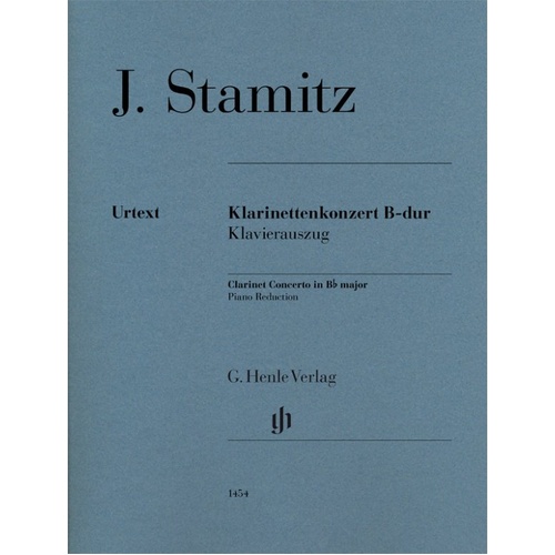Stamitz Clarinet Concerto in B Flat Major for Clarinet and Piano, Urtext Edition, G. Henle Verlag, 35 Pages