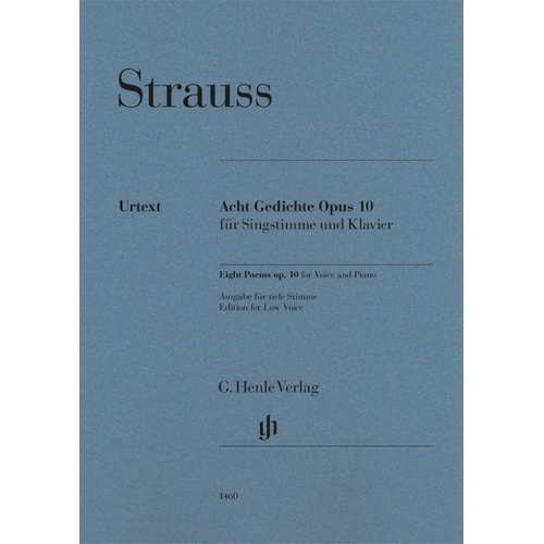 Strauss - Eight Poems Op. 10 for Low Voice/Piano