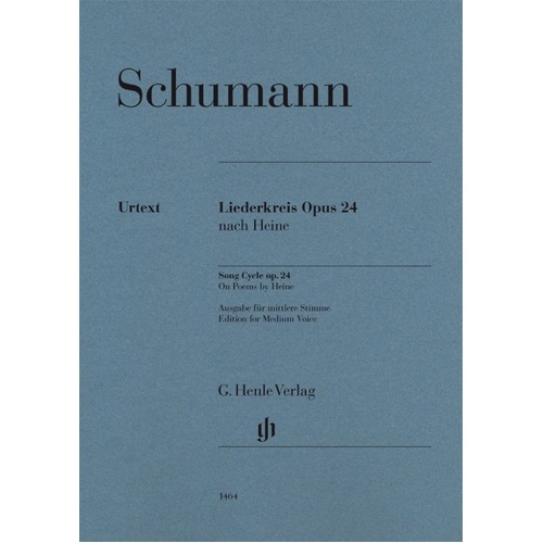 Schumann Liederkreis Op 24 Medium Voice Urtext Edition for Alto by G. Henle Verlag