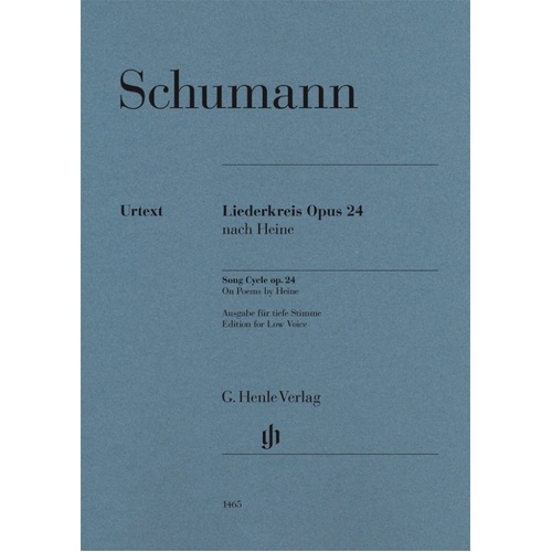 Schumann - Liederkreis Op. 24 for Low Voice, Urtext Edition, Edited by Kazuko Ozawa, G. Henle Verlag, 44 Pages
