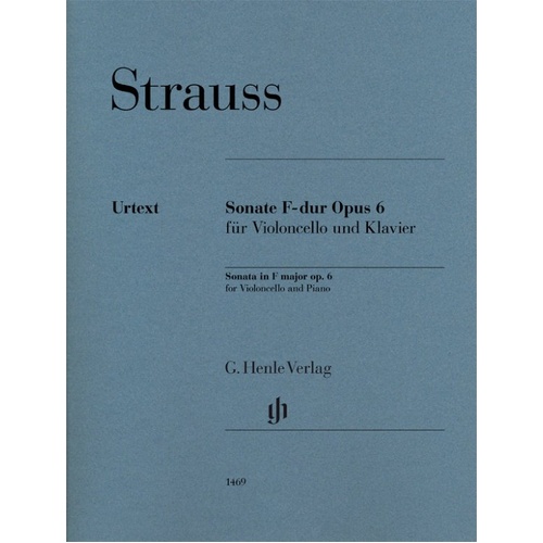 Strauss - Sonata in F Major Op. 6 for Cello and Piano by G. Henle Verlag