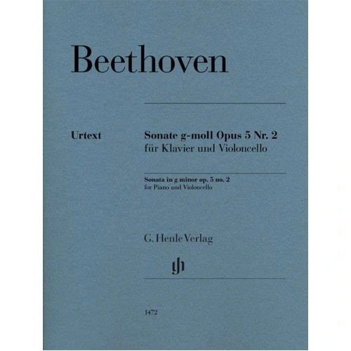 Beethoven - Sonata in G Minor Op. 5 No. 2 for Cello and Piano, Urtext Edition by Jens Dufner, G. Henle Verlag, 62 Pages