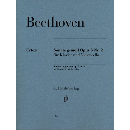 Beethoven Cello Sonata in G Minor Op. 5 No. 2 with Piano Accompaniment - Henle HN1472