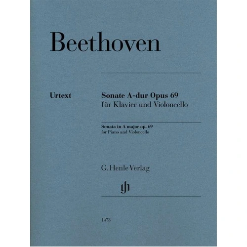 Beethoven - Sonata in A Major Op. 69 for Cello and Piano, Urtext Edition by Jens Dufner, 73 Pages, G. Henle Verlag
