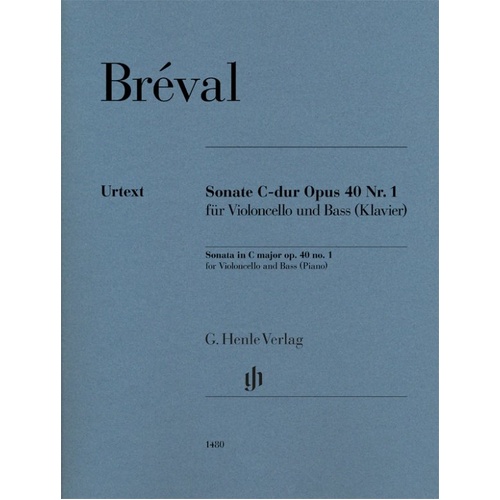 Breval - Sonata in C Major Op. 40 No. 1 for Cello/Bass with Piano Accompaniment