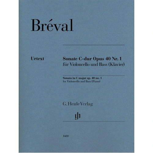 Breval - Sonata in C Major Op. 40 No. 1 for Cello/Bass (Piano) 24 Pages G. Henle Verlag