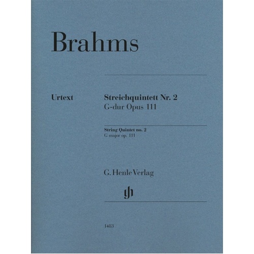 Brahms String Quintet No 2 G Major Op 111 Set of Parts - Henle Urtext Edition for Cello